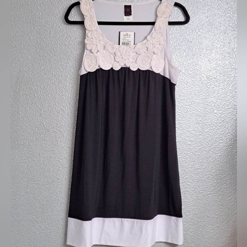 NWT Vintage Black & White Color Block Sheath Dress Size XL